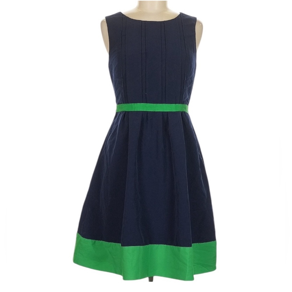 Jessica Simpson Navy and Green Sleeveless Dress